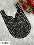 Roohi Tissue - Black Neck Patch with Mirror work in color Black